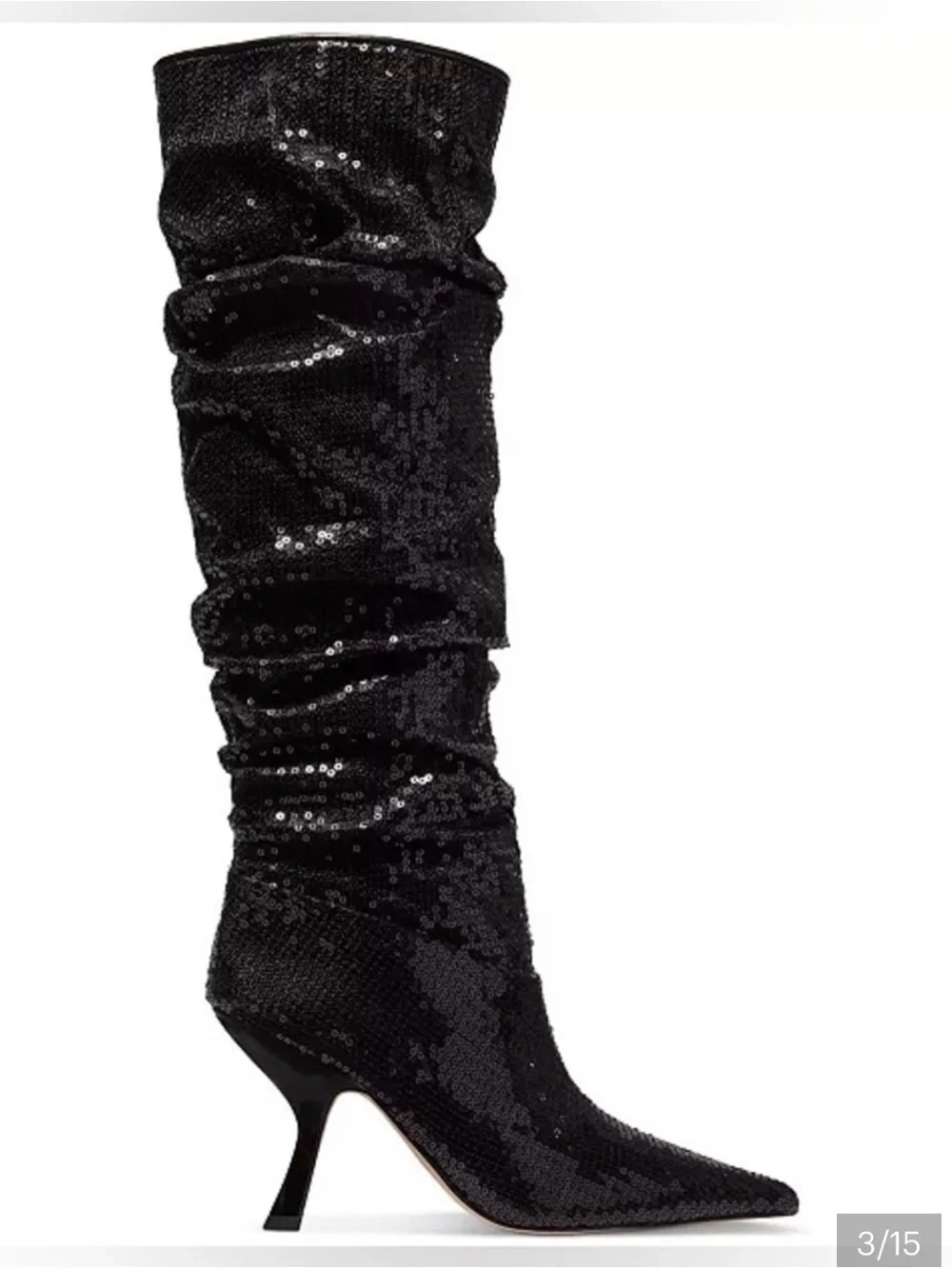 Michael Kors Luna Slouch Black Sequin Over-the-Knee Slouch Boot NEW